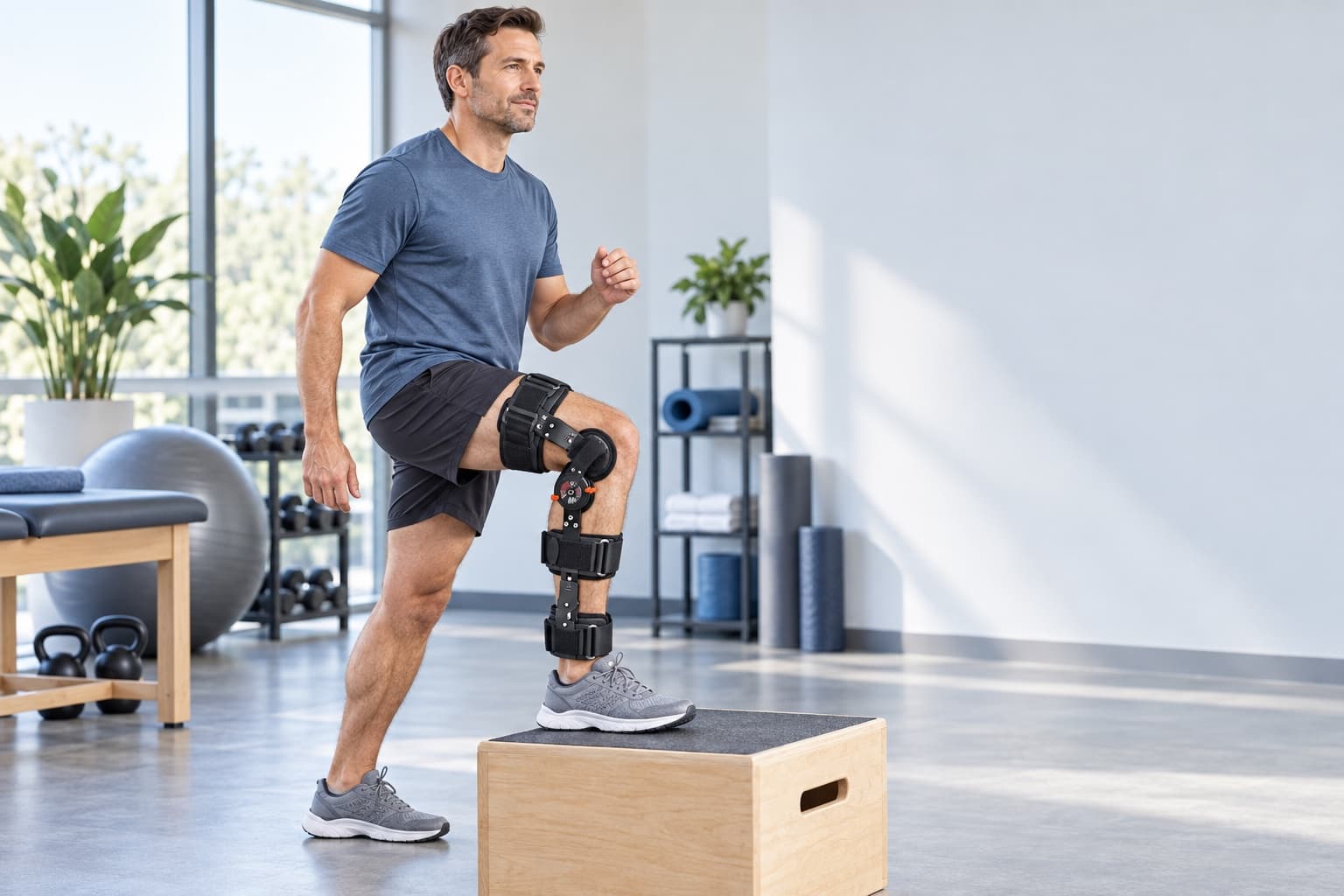 AULEXMED 42001 ROM knee brace during controlled movement training